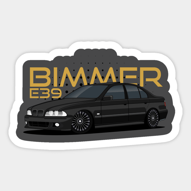 E39 Bimmer series black cars Sticker by masjestudio